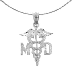 14K oder 18K Gold MD Arzt Anhänger