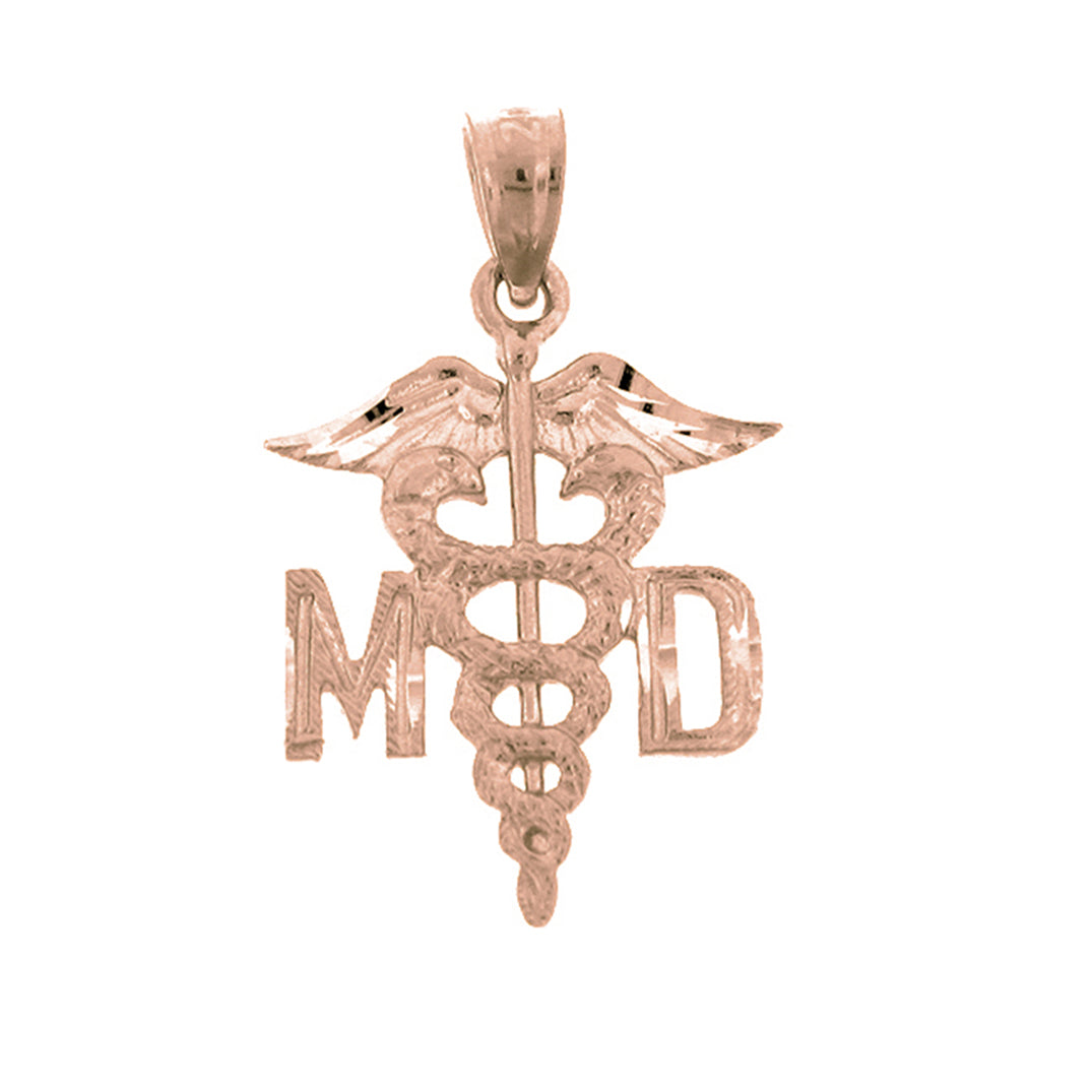 14K or 18K Gold M.D. Medical Doctor Pendant