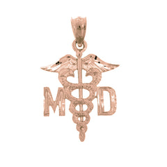 14K or 18K Gold M.D. Medical Doctor Pendant