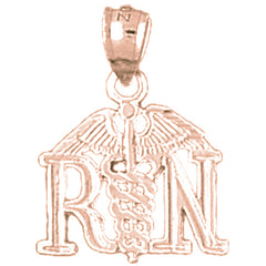 14K or 18K Gold R.N. Registered Nurse Pendant