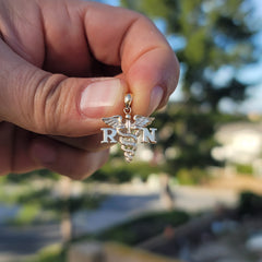 14K or 18K Gold R.N. Registered Nurse Pendant