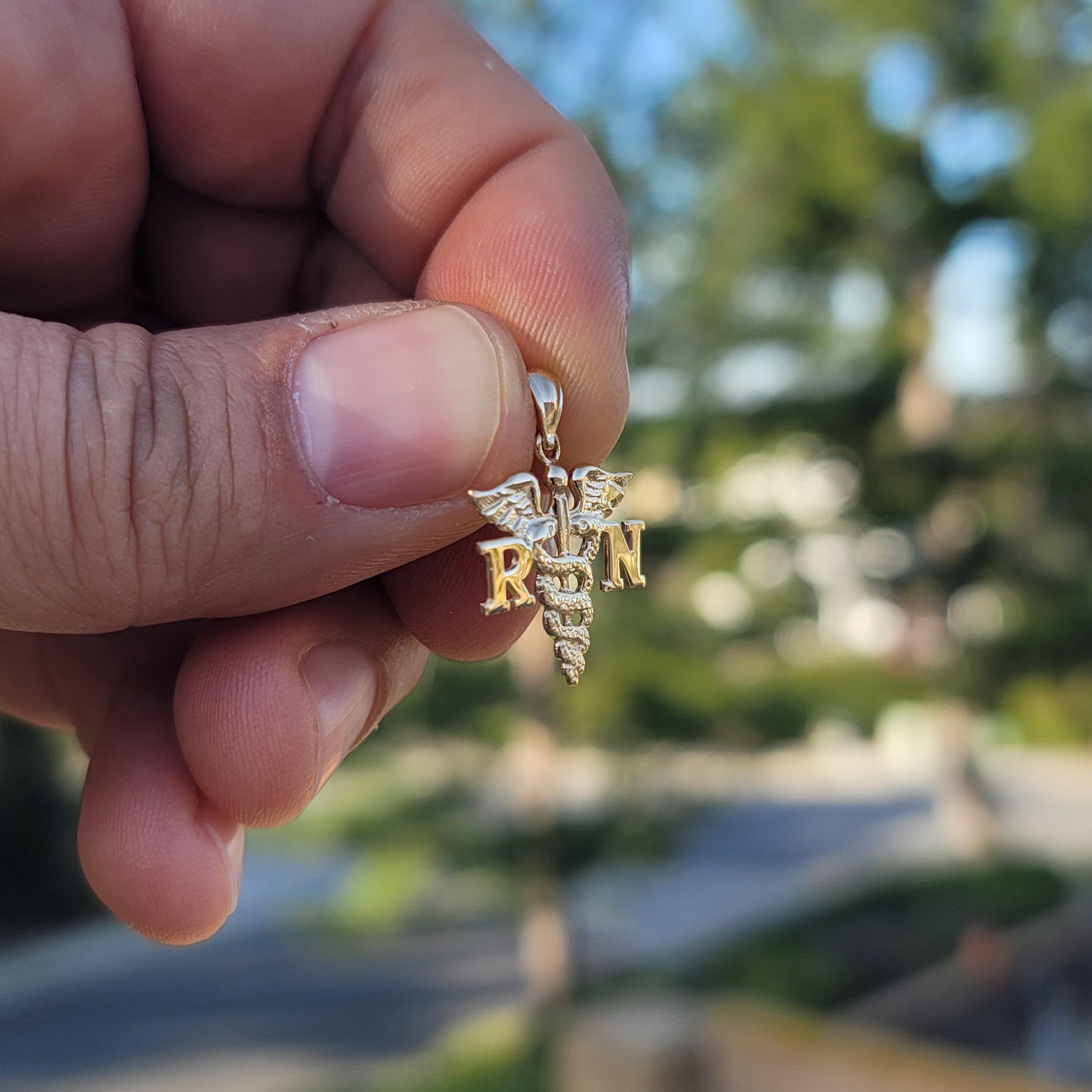 14K or 18K Gold R.N. Registered Nurse Pendant