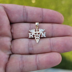 14K oder 18K Gold RN Registered Nurse Anhänger