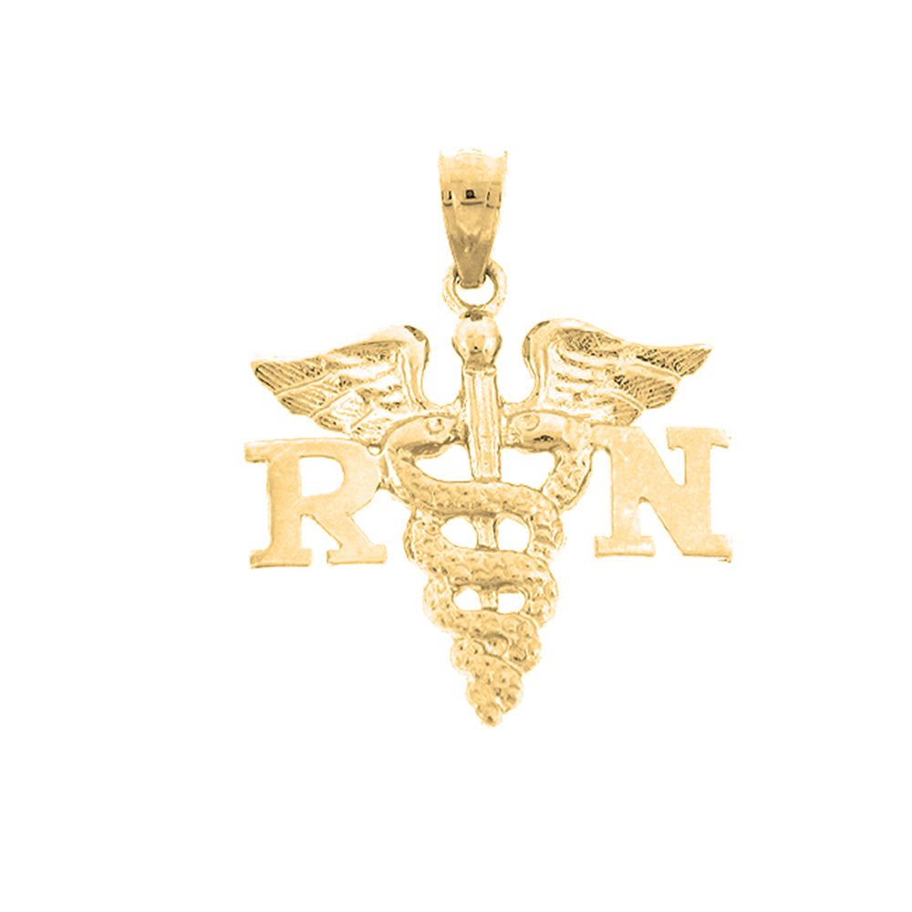 14K or 18K Gold R.N. Registered Nurse Pendant