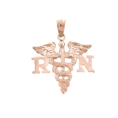 14K or 18K Gold R.N. Registered Nurse Pendant