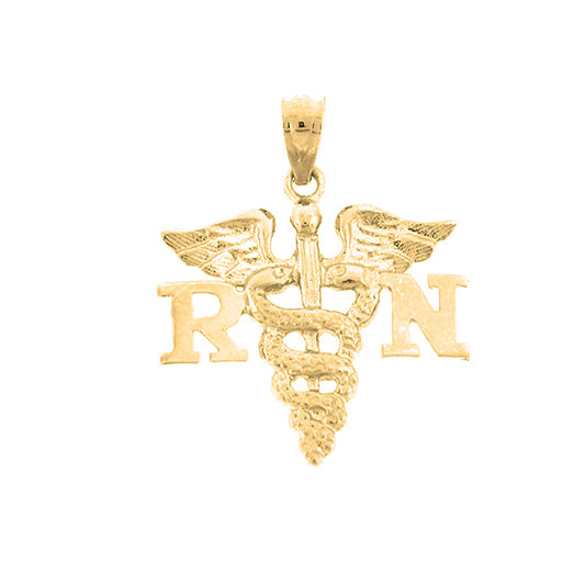 14K or 18K Gold R.N. Registered Nurse Pendant