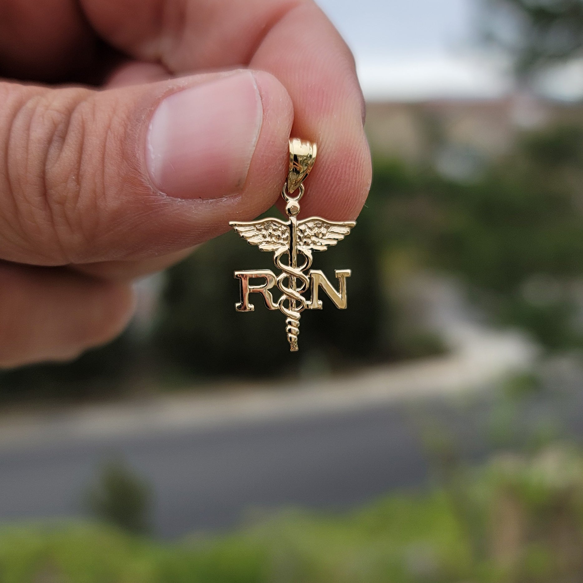 14K or 18K Gold R.N. Registered Nurse Pendant