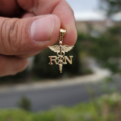 14K or 18K Gold R.N. Registered Nurse Pendant