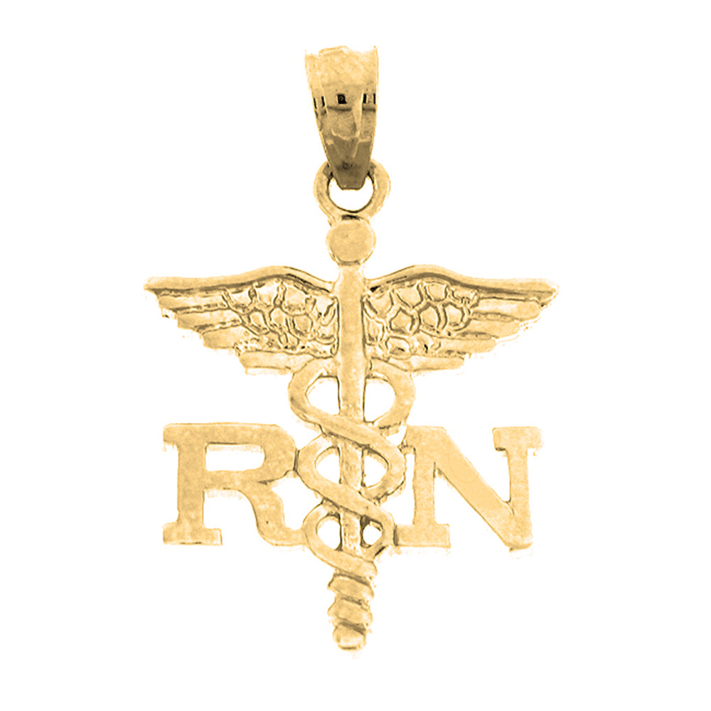 14K or 18K Gold R.N. Registered Nurse Pendant