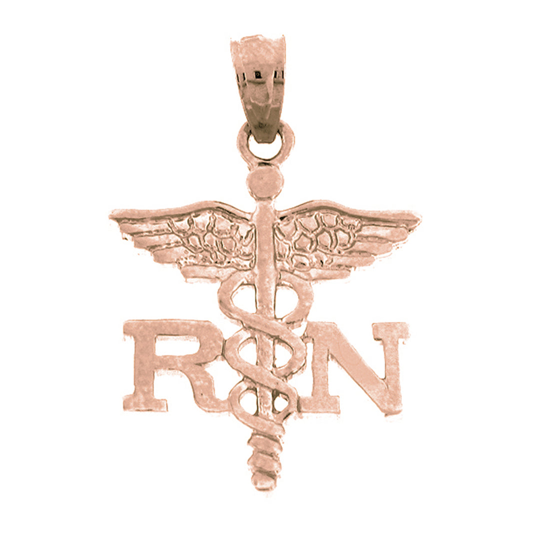 14K or 18K Gold R.N. Registered Nurse Pendant