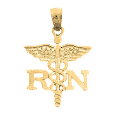 14K or 18K Gold R.N. Registered Nurse Pendant