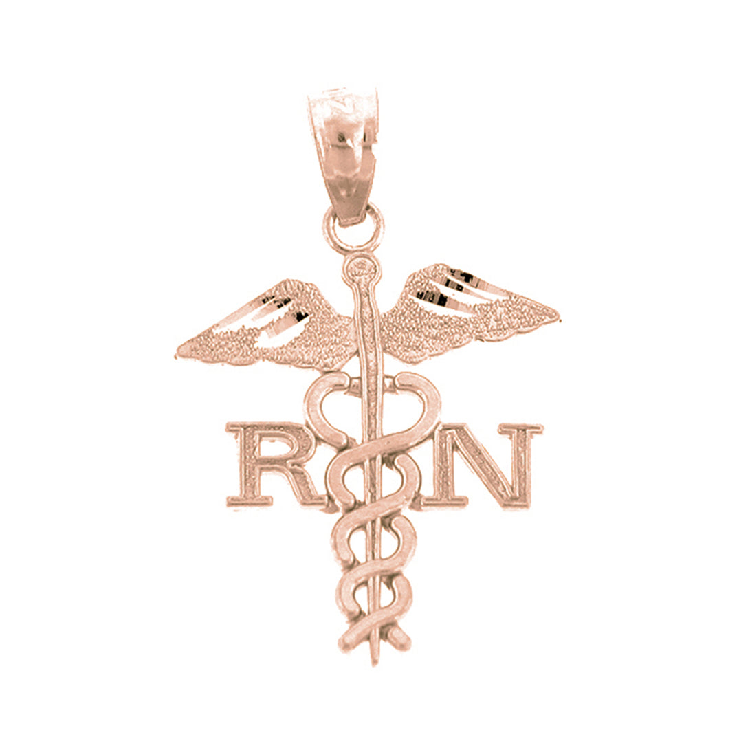 14K or 18K Gold R.N. Registered Nurse Pendant
