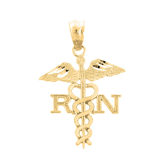14K or 18K Gold R.N. Registered Nurse Pendant