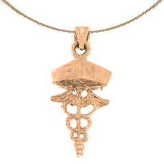 14K oder 18K Gold RN Registered Nurse Anhänger