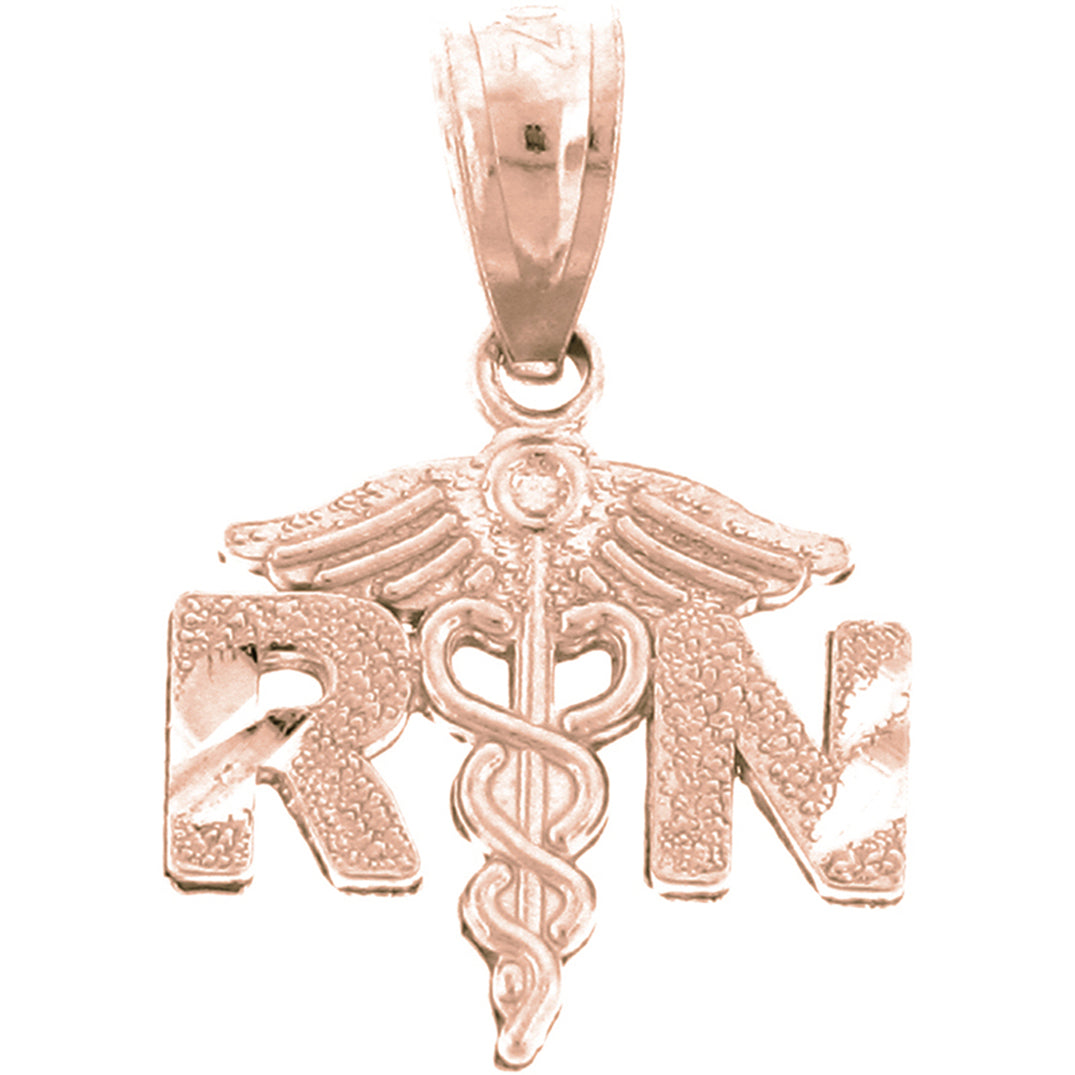 14K or 18K Gold R.N. Registered Nurse Pendant