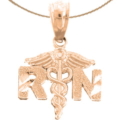 14K oder 18K Gold RN Registered Nurse Anhänger