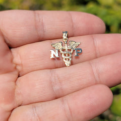 14K oder 18K Gold NP Nurse Practitioner Anhänger