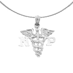 14K oder 18K Gold NP Nurse Practitioner Anhänger