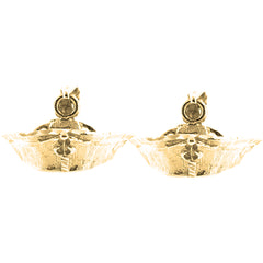 Yellow Gold-plated Silver 15mm Nurses Hat Earrings