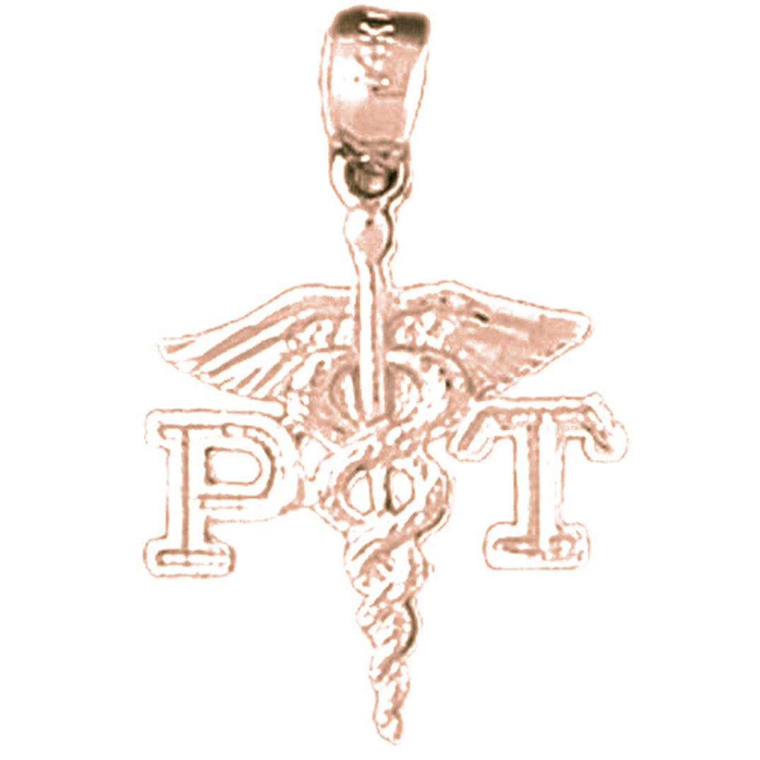 14K or 18K Gold P.T. Physical Therapy Pendant