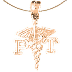 14K or 18K Gold P.T. Physical Therapy Pendant