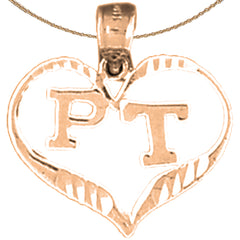 Colgante de fisioterapia PT de oro de 14 quilates o 18 quilates