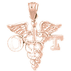 14K or 18K Gold O.T. Occupational Therapist Pendant
