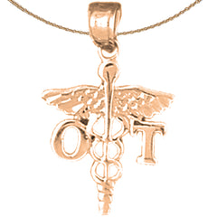 14K oder 18K Gold OT Ergotherapeut Anhänger