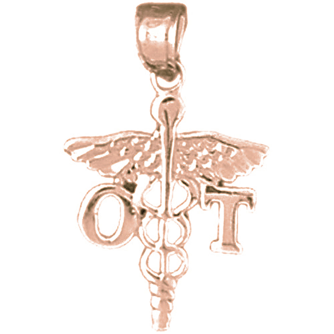 14K or 18K Gold O.T. Occupational Therapist Pendant