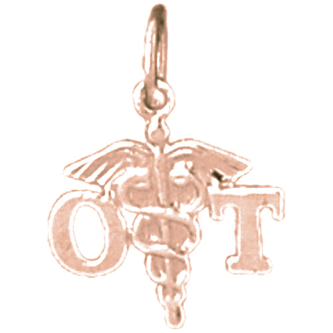 14K or 18K Gold O.T. Occupational Therapist Pendant