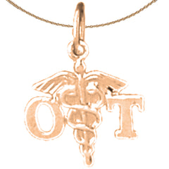 14K oder 18K Gold OT Ergotherapeut Anhänger