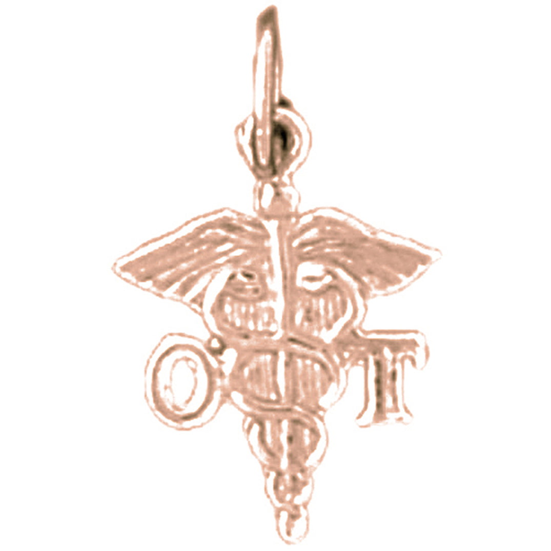 14K or 18K Gold O.T. Occupational Therapist Pendant