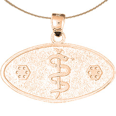 10K, 14K or 18K Gold Medical Alert Caduceus Pendant