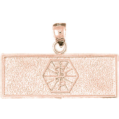 10K, 14K or 18K Gold Medical Alert Caduceus Pendant