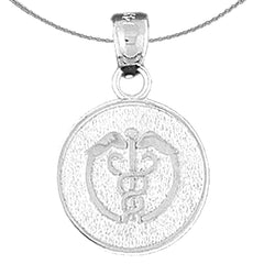 14K or 18K Gold Medical Alert Caduceus Pendant