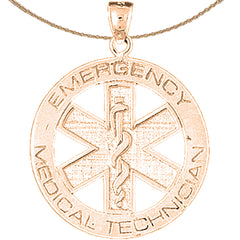 10K, 14K or 18K Gold Medical Alert Caduceus Pendant