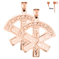 Pendientes Caduceo de Alerta Médica de Oro de 14K o 18K