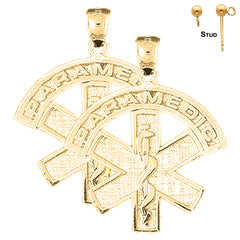 Pendientes Caduceo de Alerta Médica de Oro de 14K o 18K