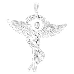 14K or 18K Gold Medical Alert Caduceus Pendant