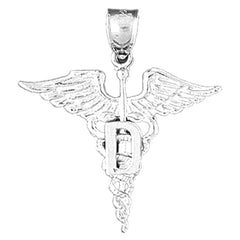 10K, 14K or 18K Gold Caduceus Pendant