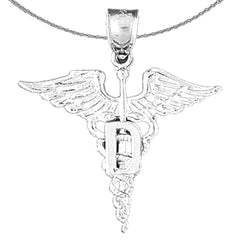 10K, 14K or 18K Gold Caduceus Pendant
