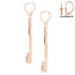 14K or 18K Gold 3D Toothbrush Earrings