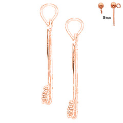 14K or 18K Gold 3D Toothbrush Earrings