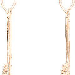 14K or 18K Gold 26mm 3D Toothbrush Earrings
