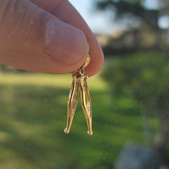 10K, 14K or 18K Gold 3D Crutches Pendant