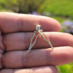 10K, 14K or 18K Gold 3D Crutches Pendant