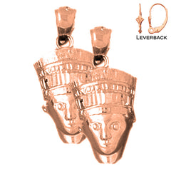 Pendientes Nefertiti de oro de 14 quilates o 18 quilates de 26 mm