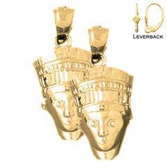 Pendientes Nefertiti de oro de 14 quilates o 18 quilates de 26 mm