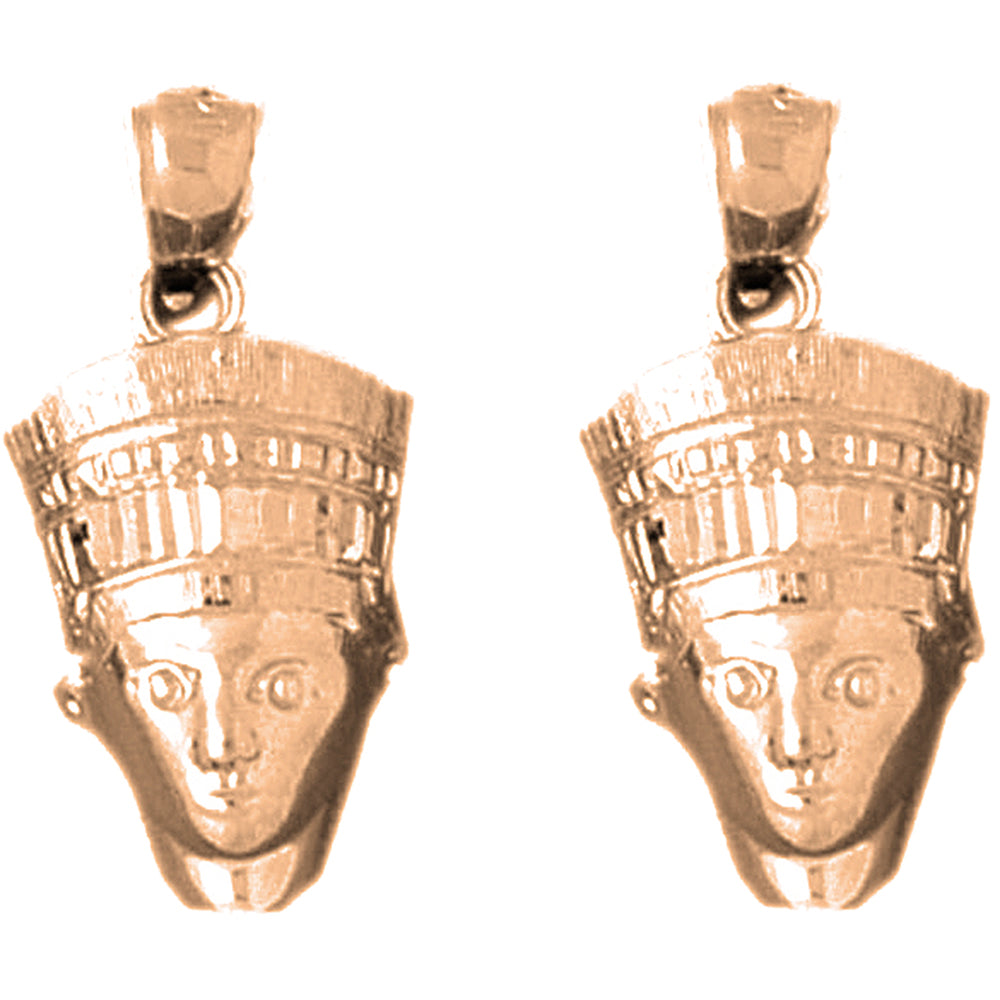 14K or 18K Gold 26mm Nefertiti Earrings