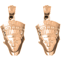 14K or 18K Gold 26mm Nefertiti Earrings